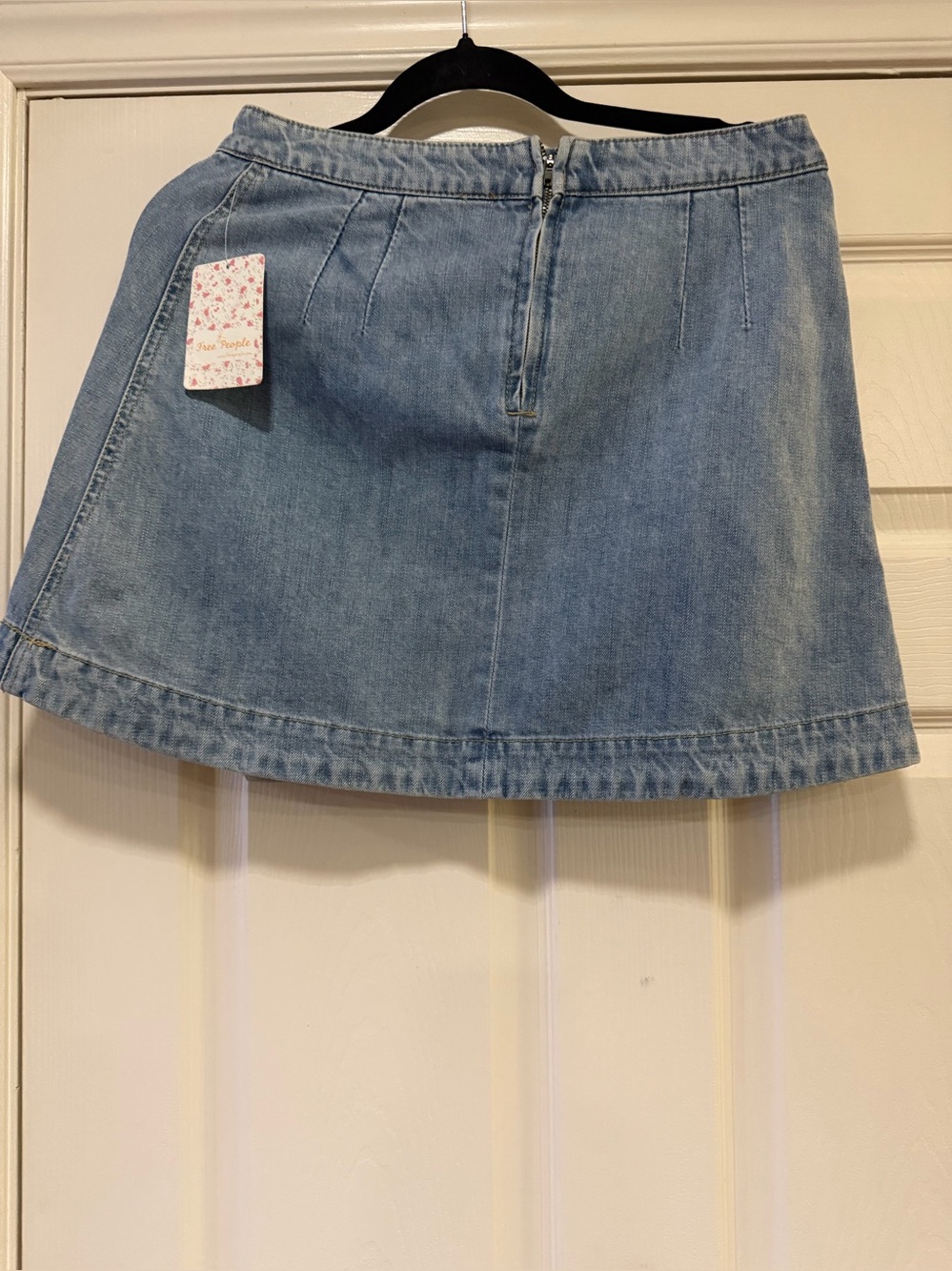 NWT Free People Lace Up Denim Skirt Light Denim 6 - Picture 7 of 8